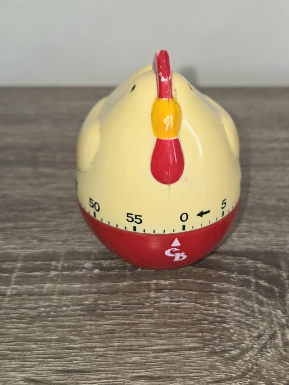Vintage Hen Kitchen Timer Red and Yellow Plastic Farmhouse Kitchen Deco SEE PICT